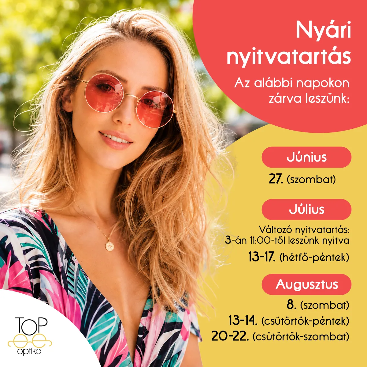 Láss előre! Így alakul a nyári nyitvatartásunk
